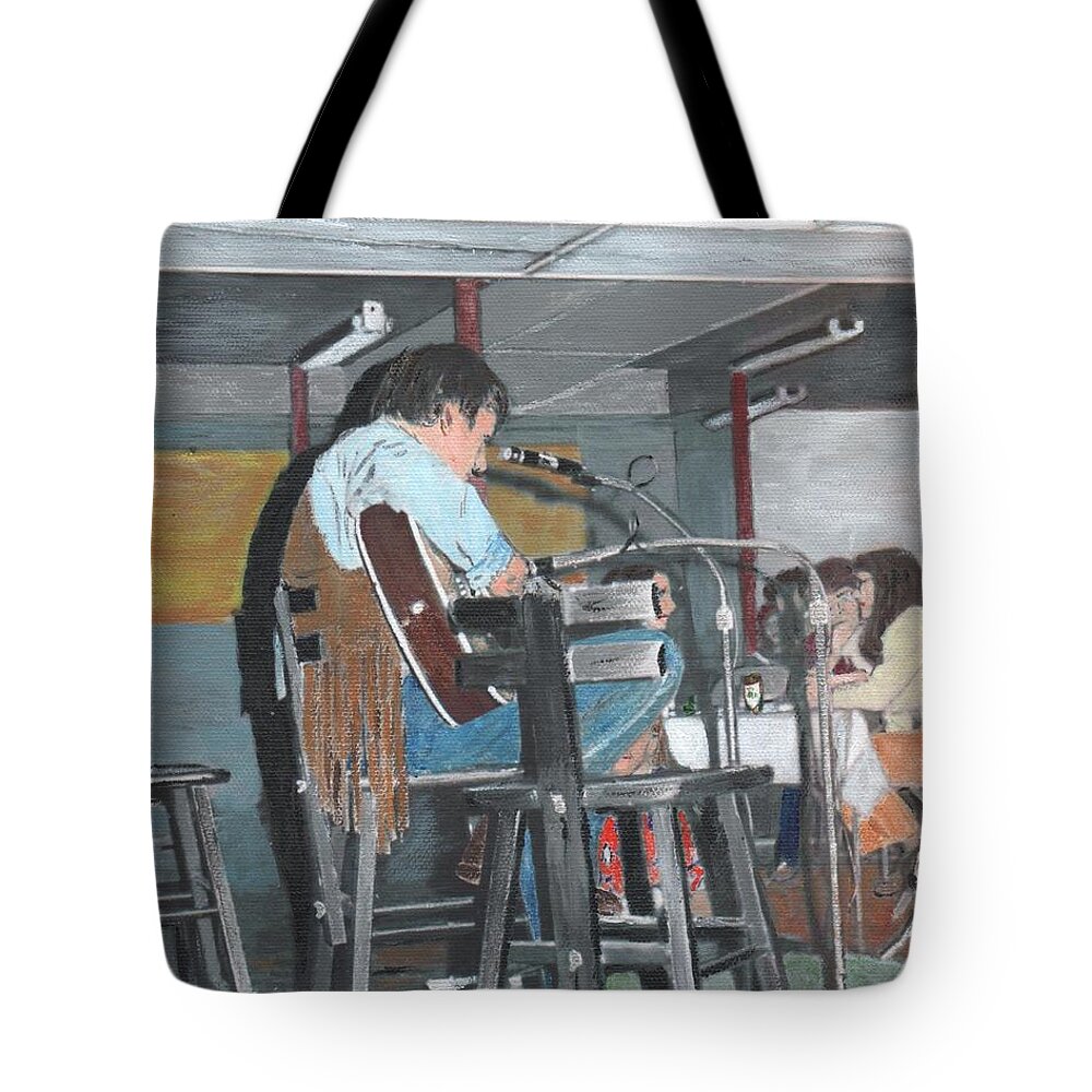 Historic Tote Bag featuring the painting Mandella Coffee House by Cliff Wilson