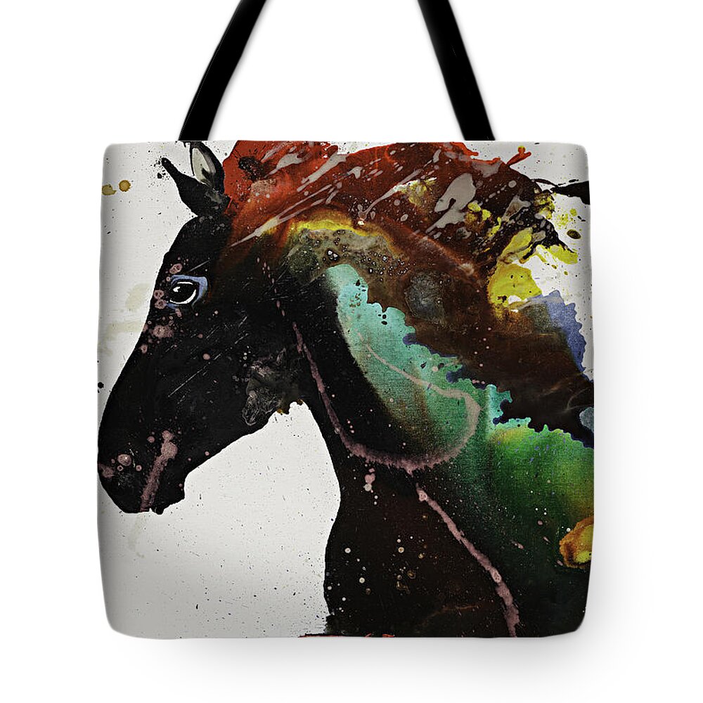 Horse Tote Bag featuring the painting Manely.Hair by Kasha Ritter