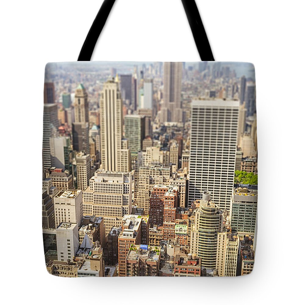 Downtown District Tote Bag featuring the photograph Manhattan Aerial View by Franckreporter