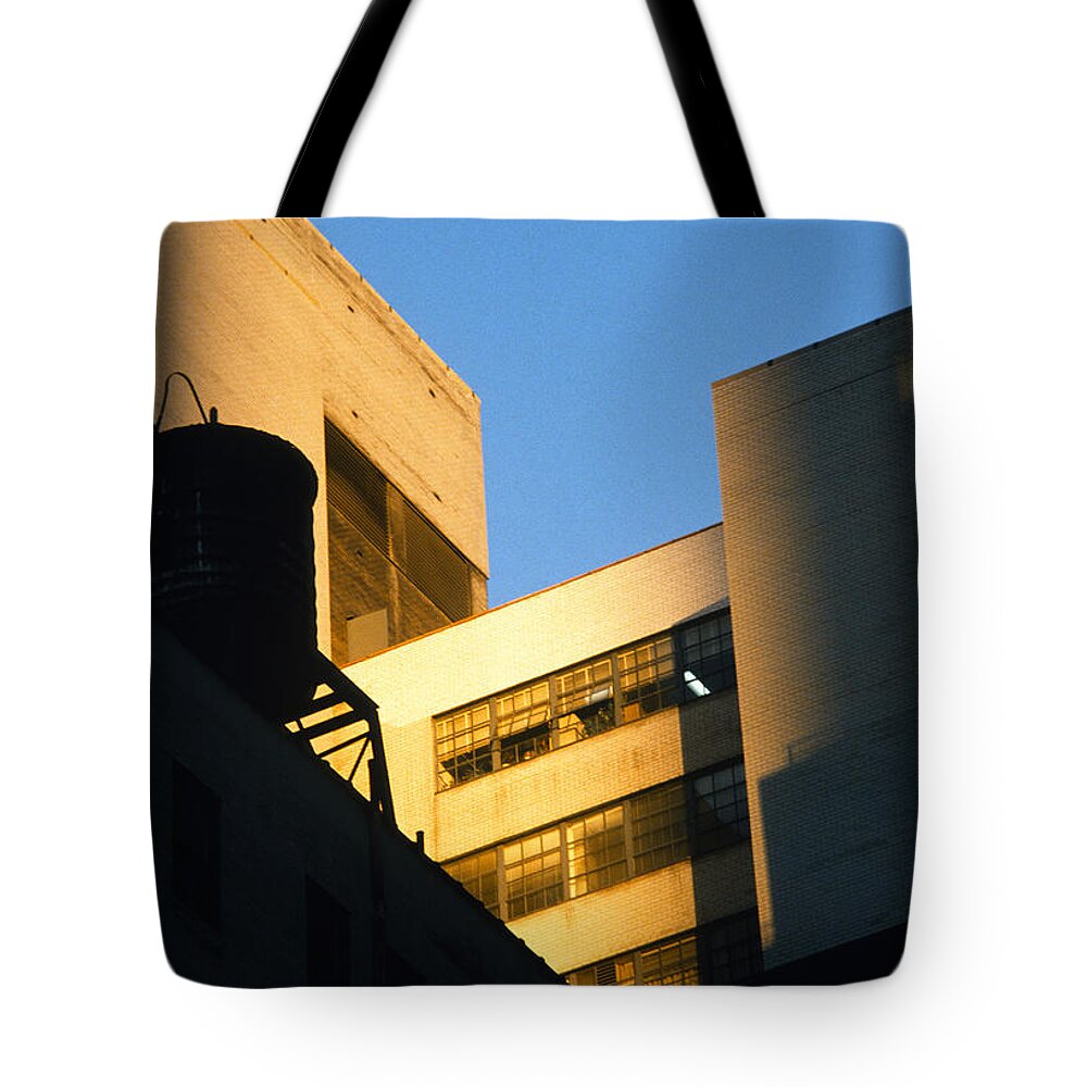 Manhattan Tote Bag featuring the photograph Manhattan Rooftop Sunlight and Shade by Gordon James