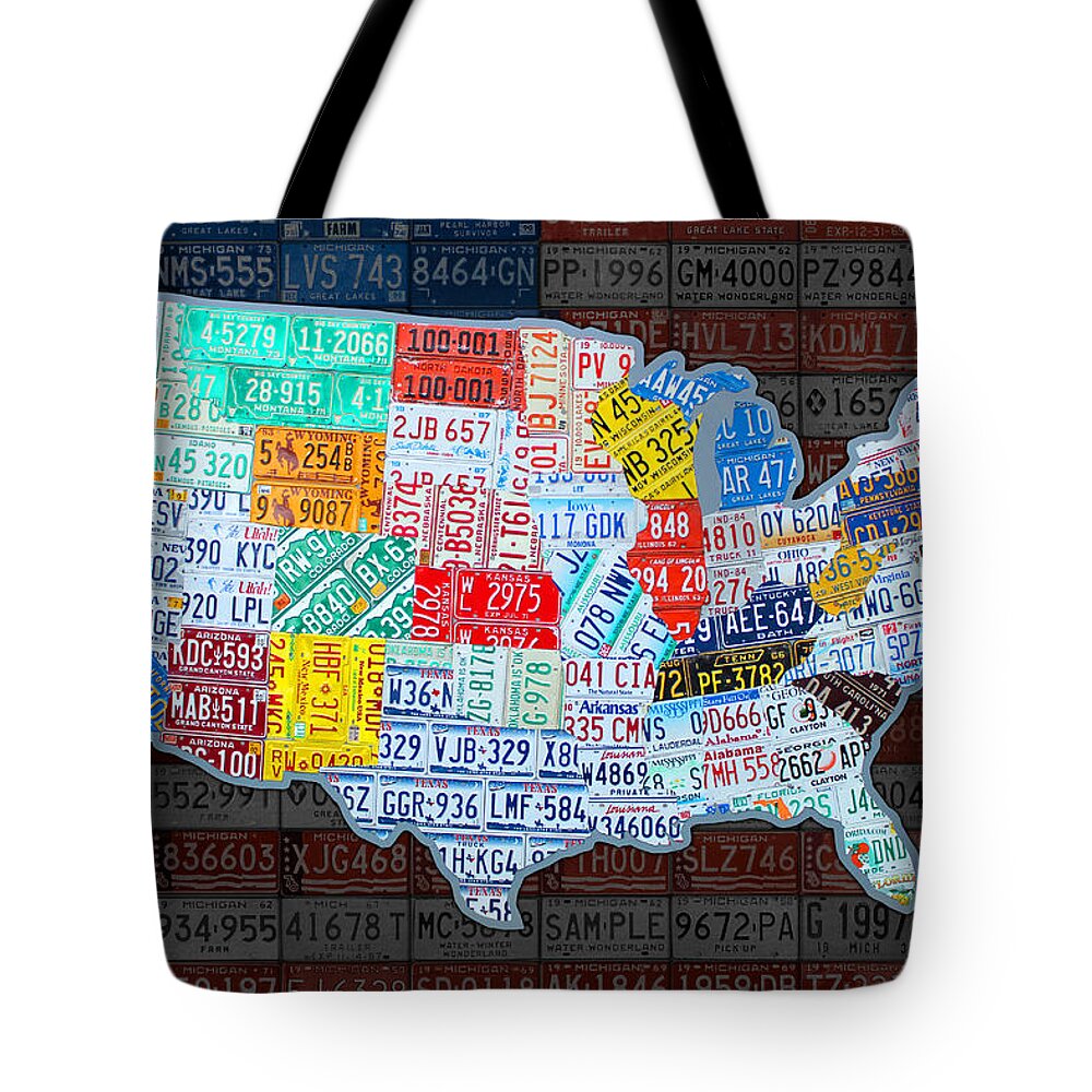 North American Plate Tote Bags