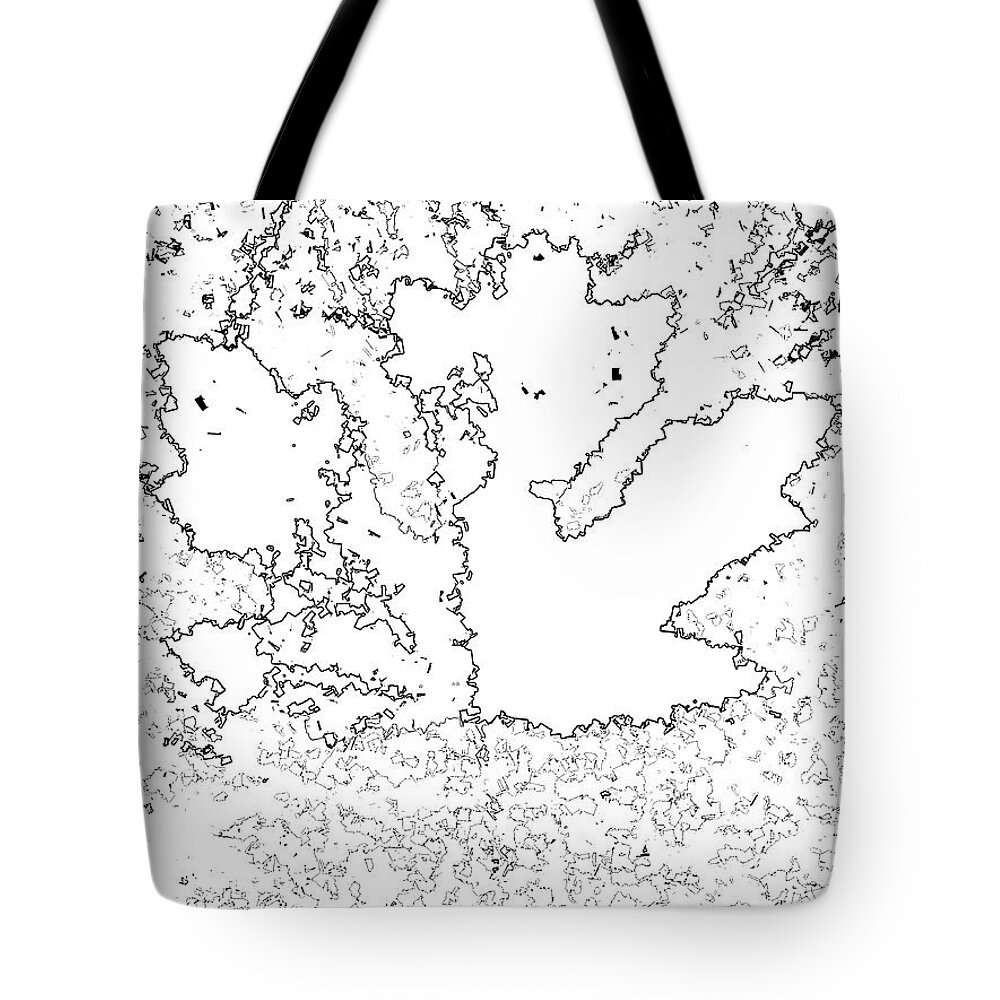 Maple Leaf Tote Bag featuring the digital art Maple leaf black lines by Vintage Collectables