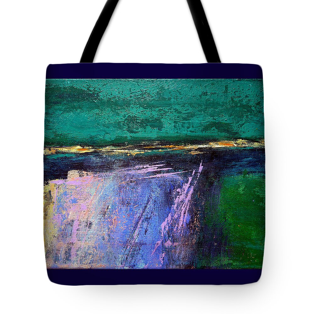 Abstract Tote Bag featuring the painting March Crossing by Jim Whalen