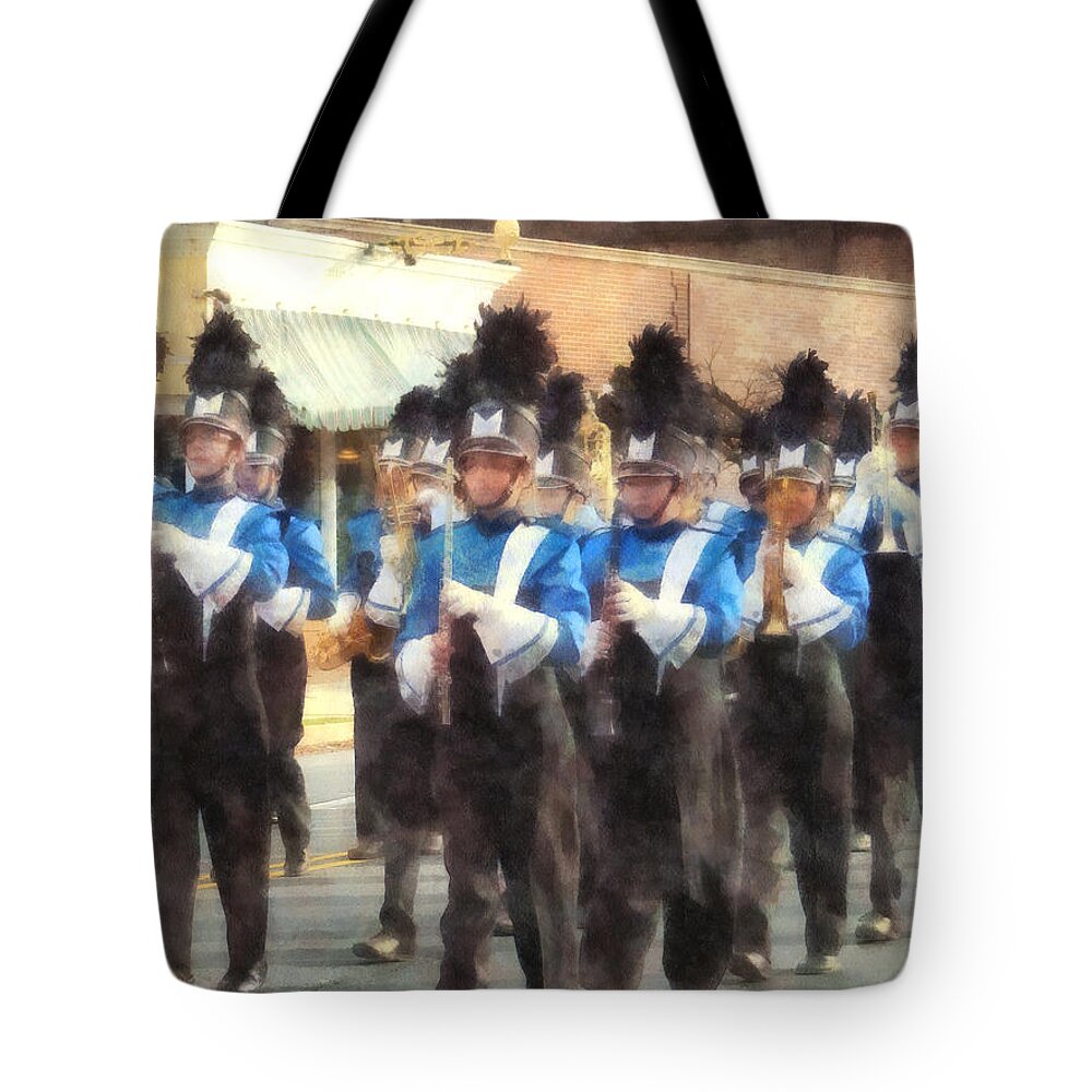 Trumpet Tote Bag featuring the photograph Marching Band by Susan Savad
