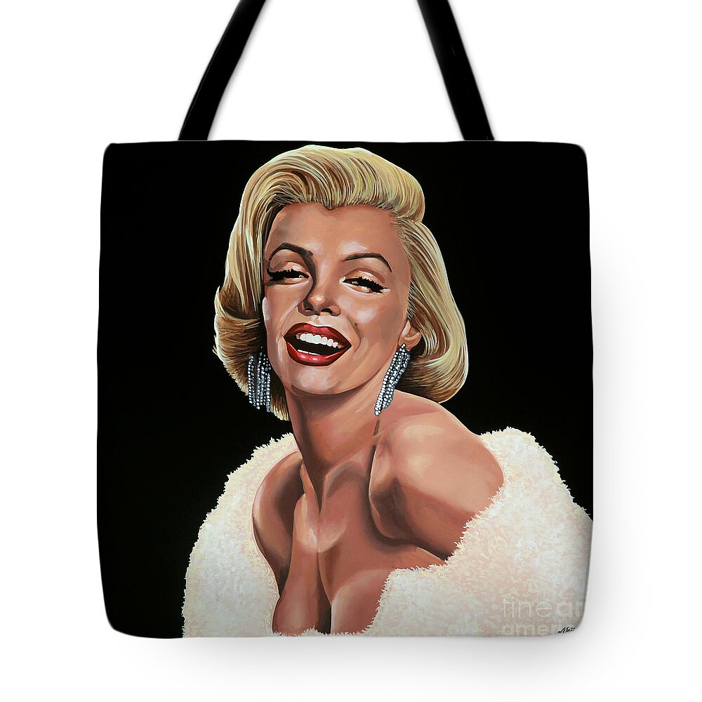 Marilyn Monroe Tote Bag featuring the painting Marilyn Monroe by Paul Meijering