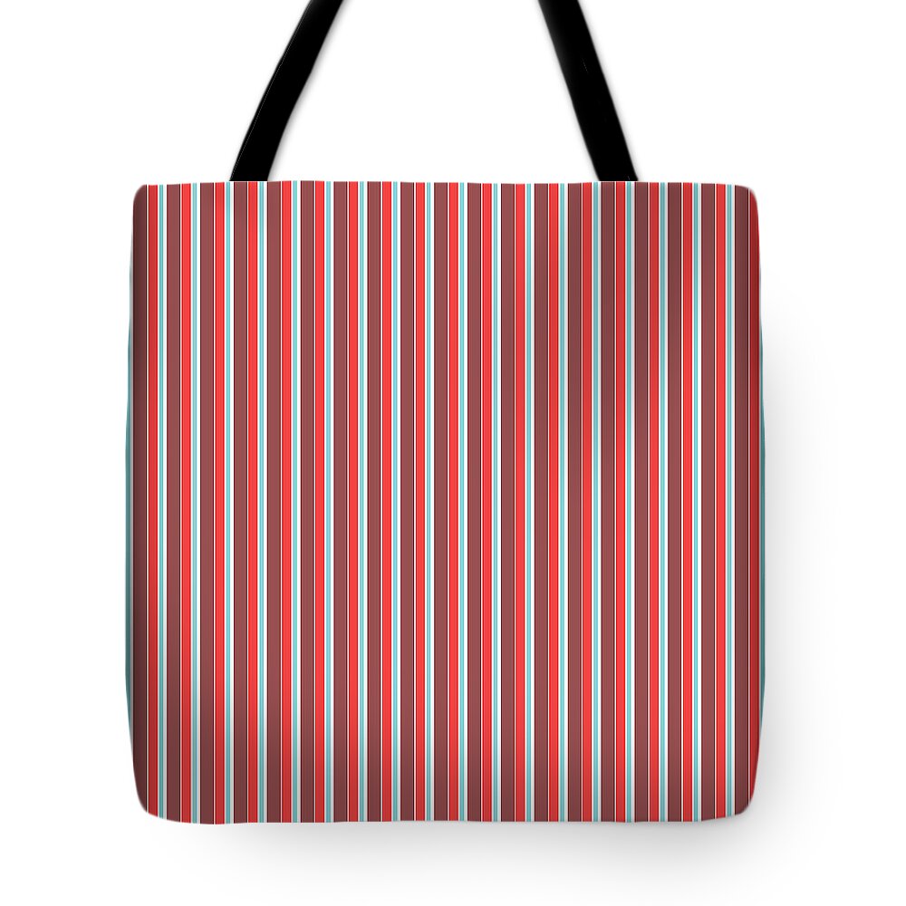 Marsala Tote Bag featuring the mixed media Marsala Stripe 2 by Linda Woods