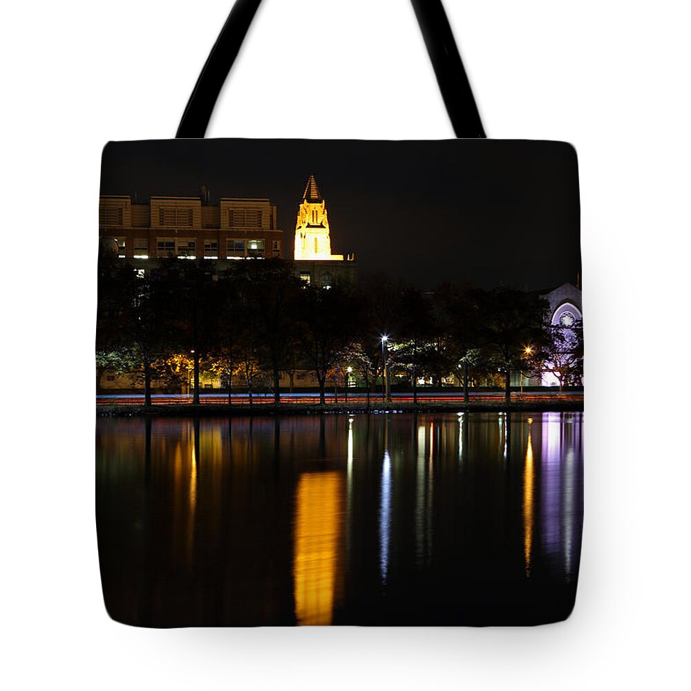Boston University Tote Bag featuring the photograph Marsh Chapel Boston University by Juergen Roth