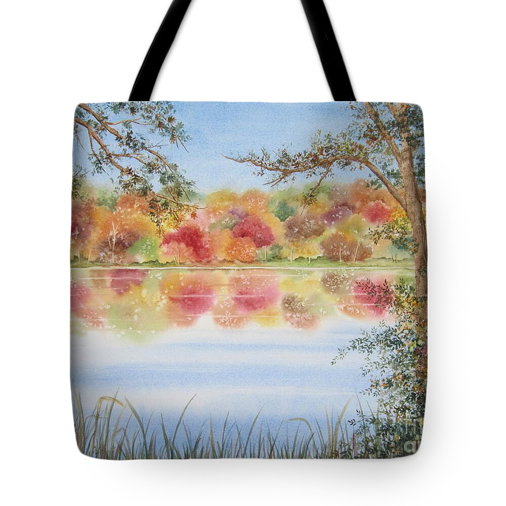 Landscape Tote Bag featuring the painting Marshall's Pond by Deborah Ronglien