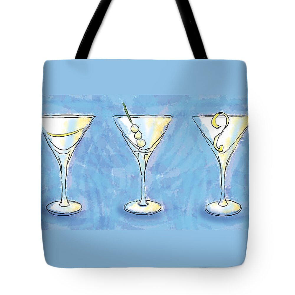 Cocktail Tote Bag featuring the painting Martini Lunch by Alison Stein