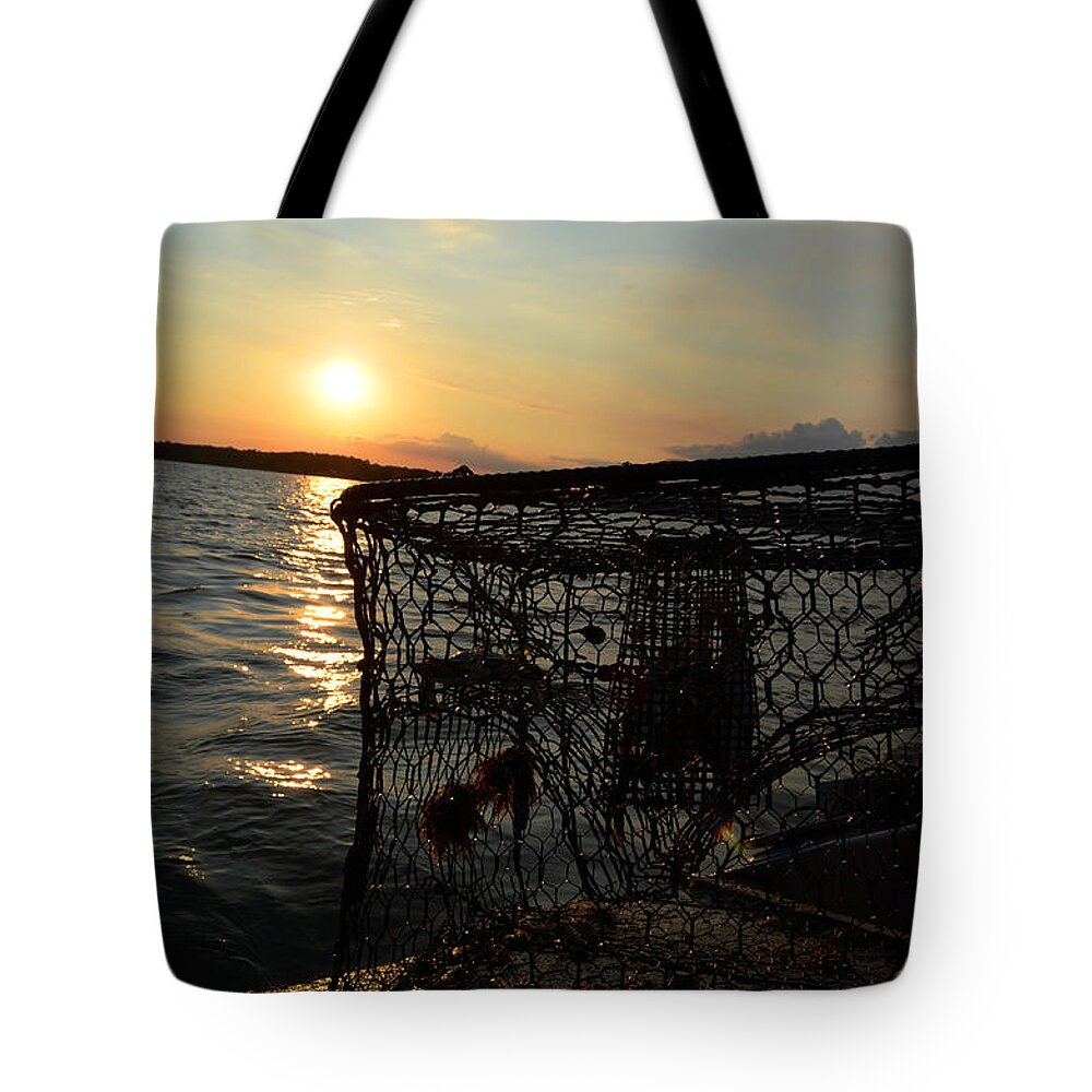 Maryland Tote Bag featuring the photograph Maryland Crabber's Horizon by La Dolce Vita
