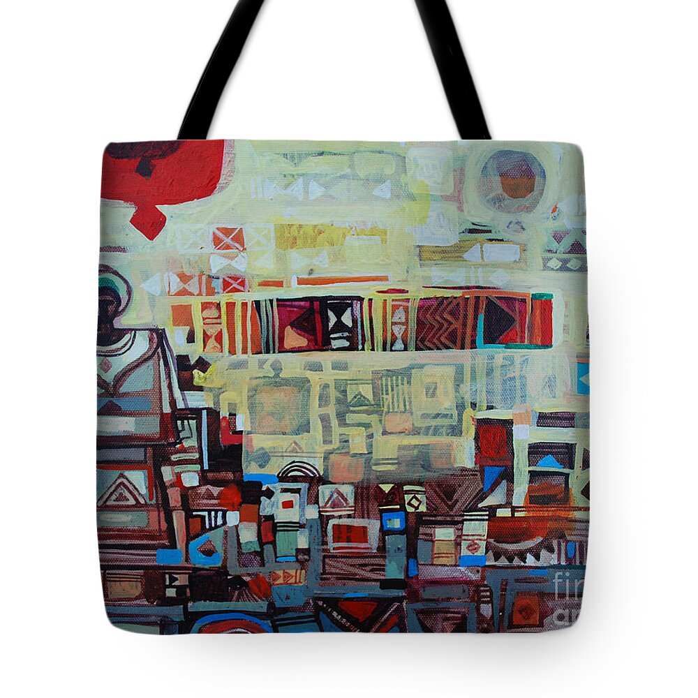 Maseed Maseed 2 Tote Bag featuring the painting Maseed maseed 2 by Mohamed Fadul