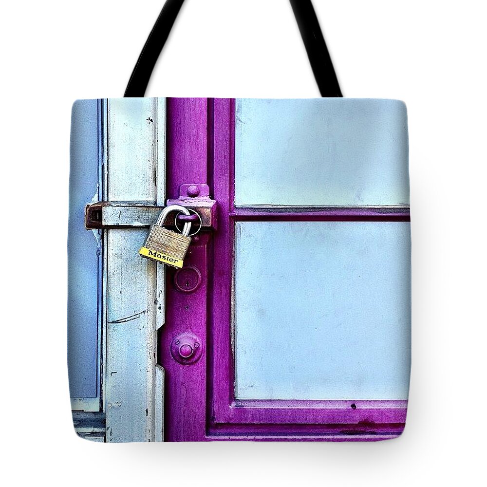 Windowcornerclub Tote Bag featuring the photograph Master Lock by Julie Gebhardt