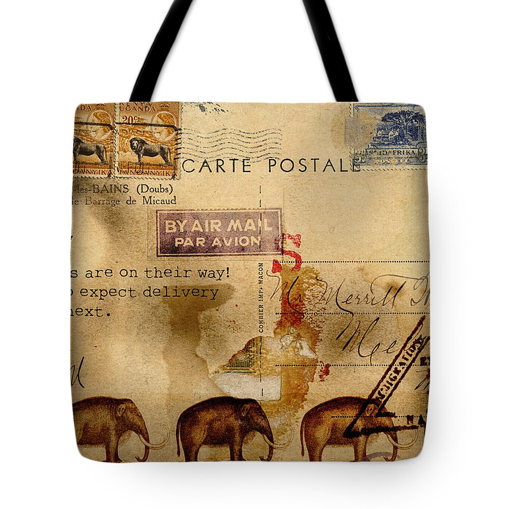 Mastodon Tote Bag featuring the photograph Mastodons Are On Their Way by Carol Leigh
