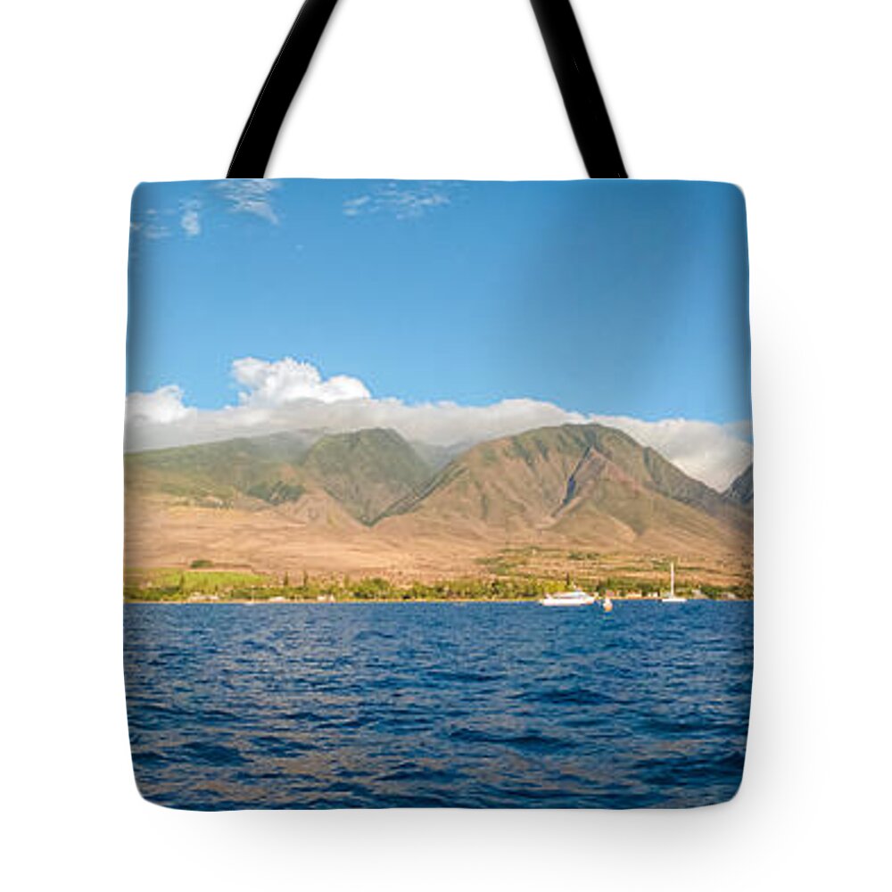 Hawaii Tote Bag featuring the photograph Maui's Southern Mountains  by Lars Lentz