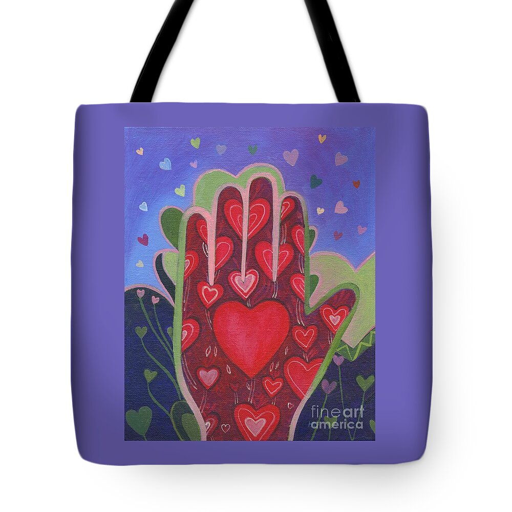 Love Tote Bag featuring the painting May We Choose Love by Helena Tiainen
