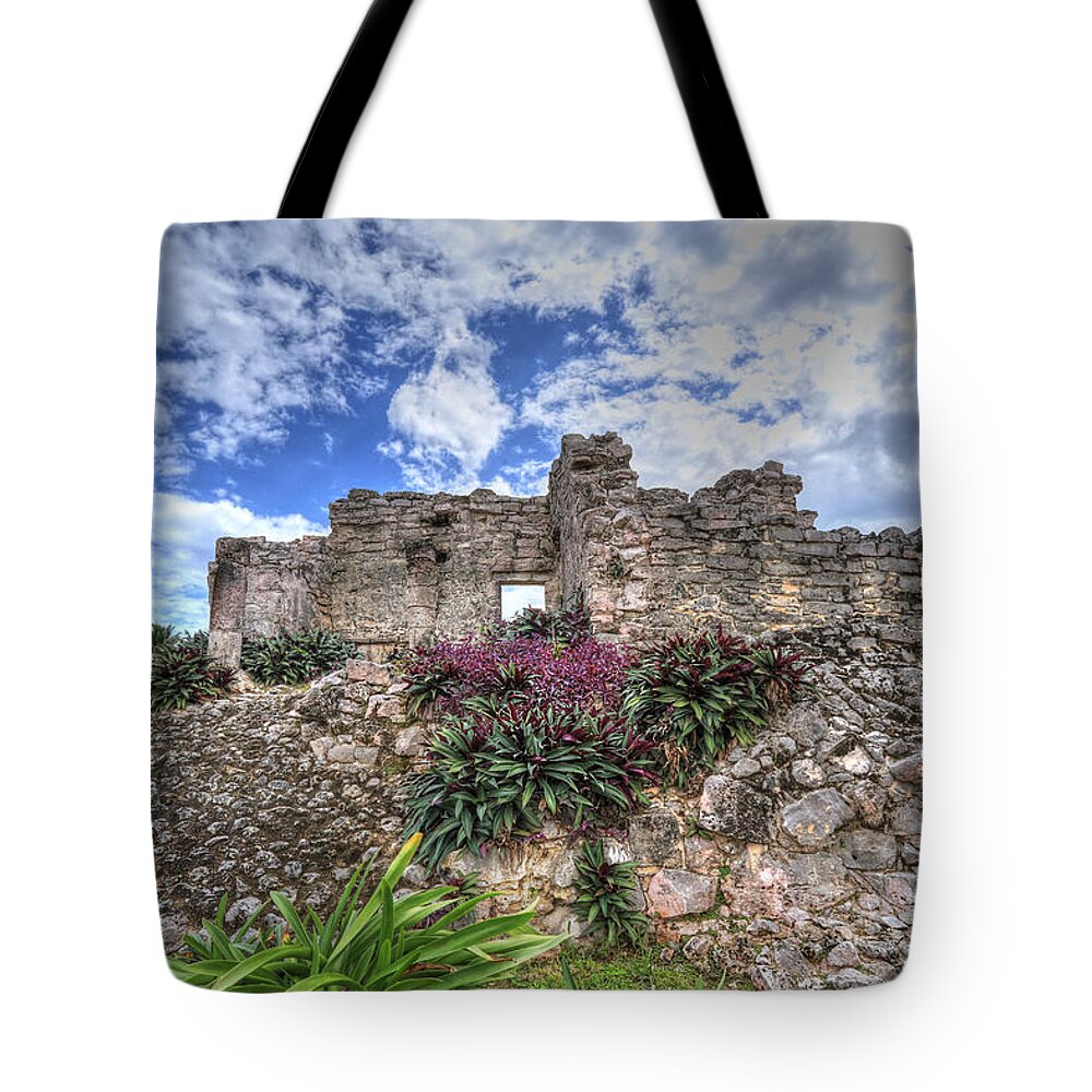 Mayan Tote Bag featuring the photograph Mayan Ruin at Tulum by Jaki Miller
