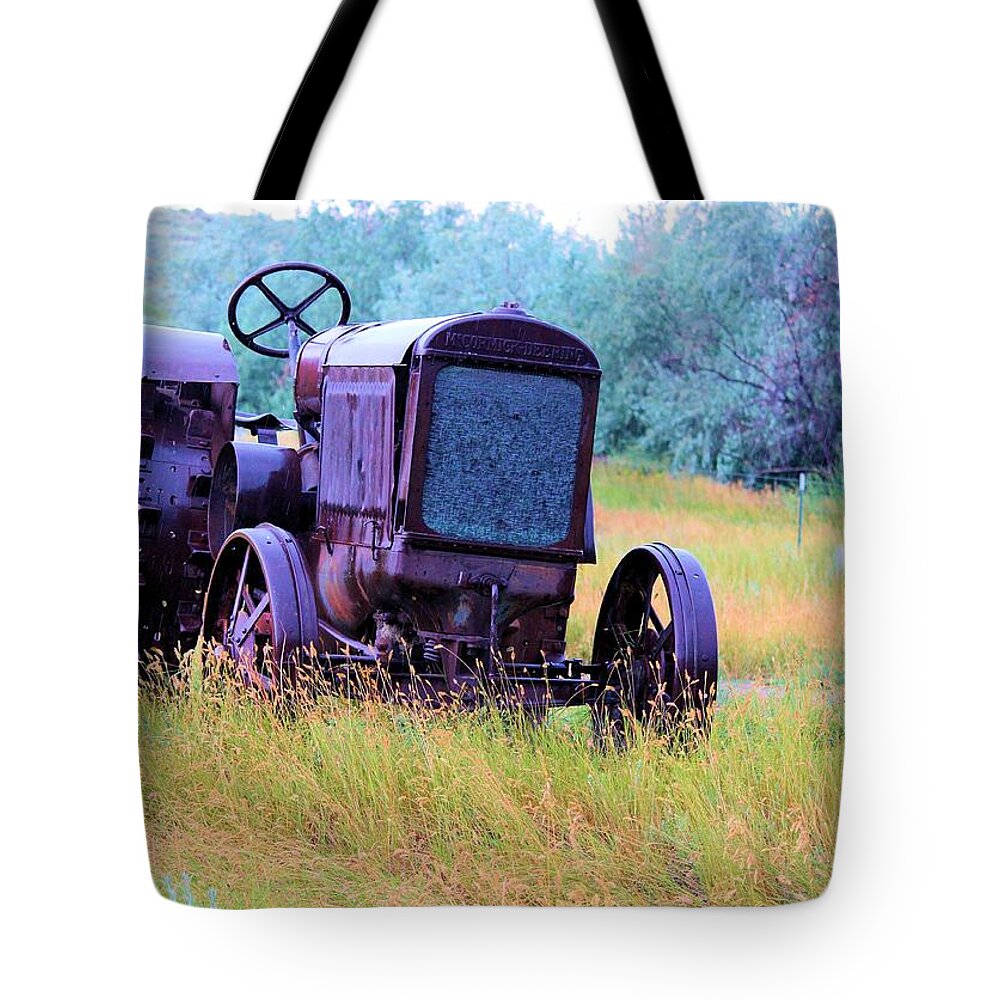 Montana Tote Bag featuring the photograph McCormick Deering by Scott Carlton