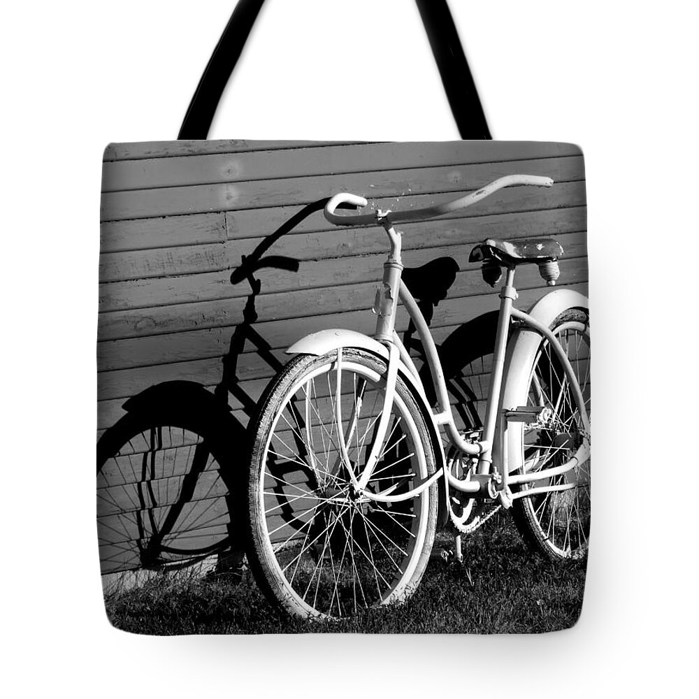 Black And White Tote Bag featuring the photograph Me and My Shadow B W by David T Wilkinson