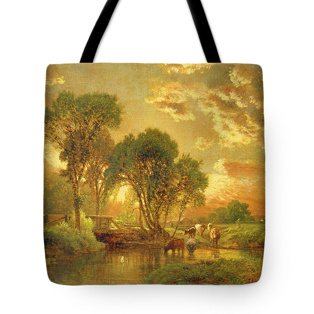 Inness Tote Bag featuring the painting Medfield Massachusetts by Inness