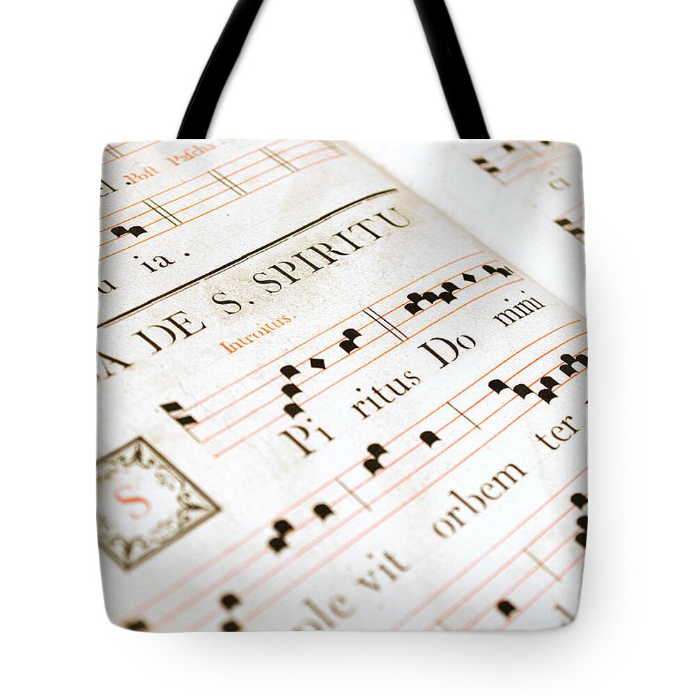 Medieval Tote Bag featuring the photograph Mediavel chorus book by Fabrizio Troiani