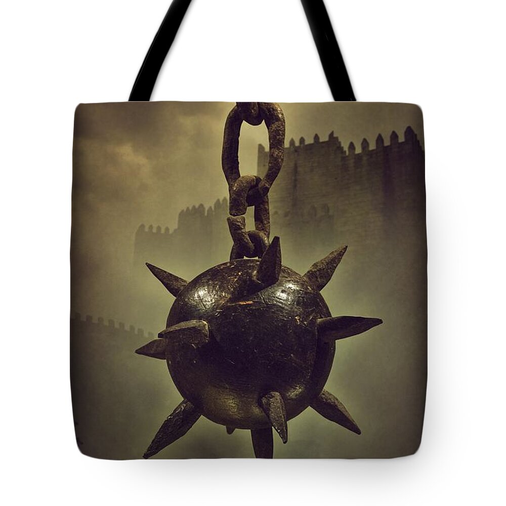 Mist Tote Bag featuring the photograph Medieval Spike Ball by Carlos Caetano