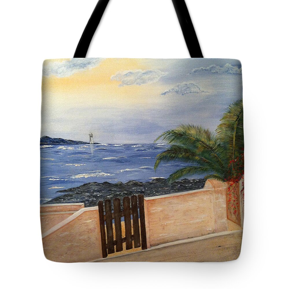 Mediterranean Tote Bag featuring the painting Mediterranean BBMB0001 by Brenda Brown