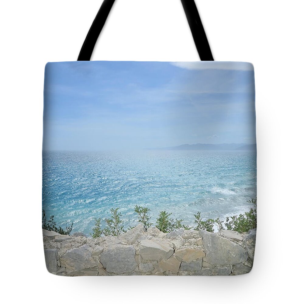 Tranquility Tote Bag featuring the photograph Mediterranean Sea Riveria by Rolfo