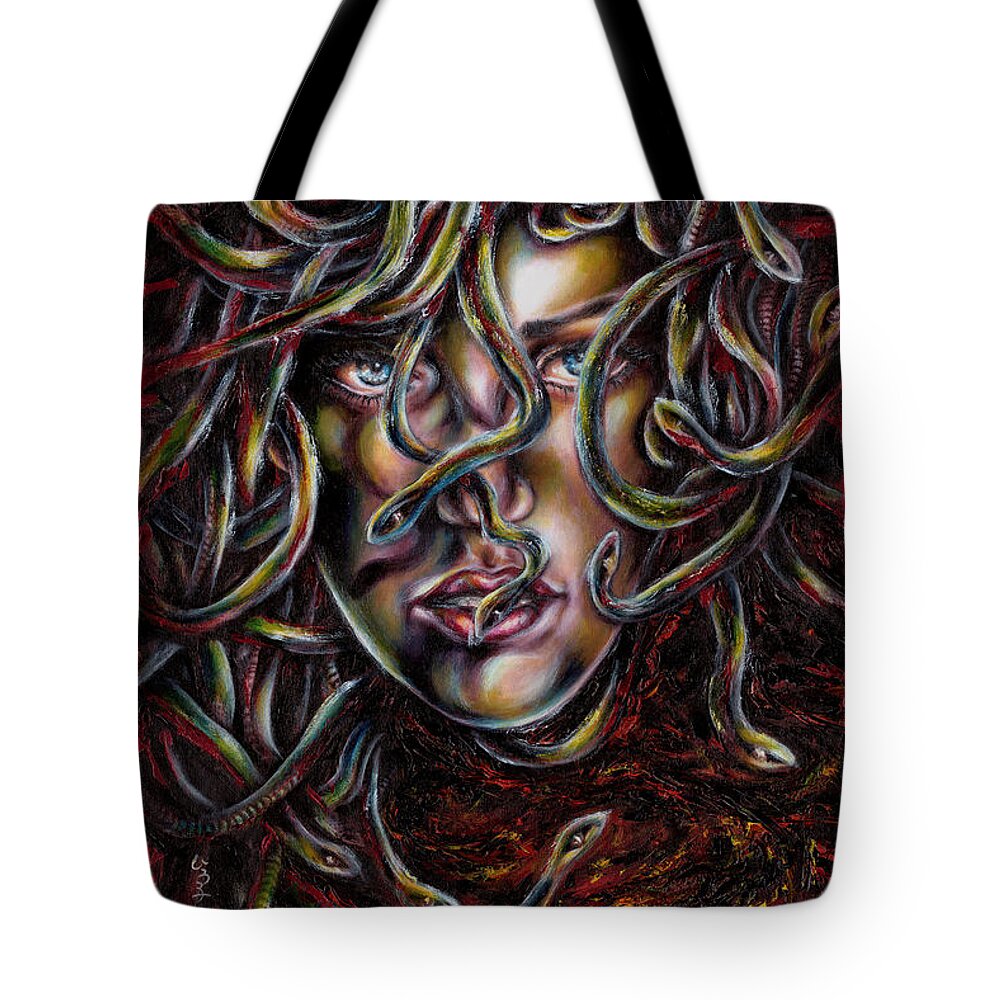 Medusa Tote Bag featuring the painting Medusa No. three by Hiroko Sakai