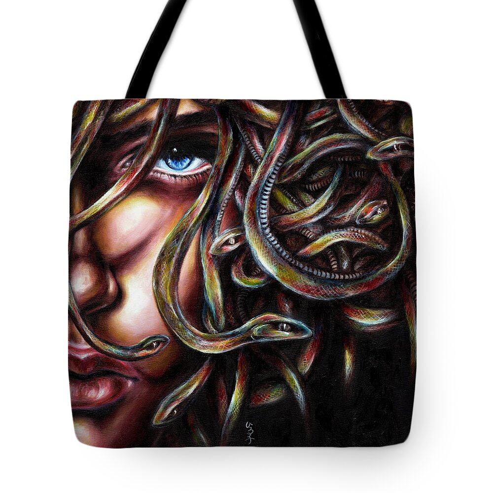 Medusa Tote Bag featuring the painting Medusa No. two by Hiroko Sakai