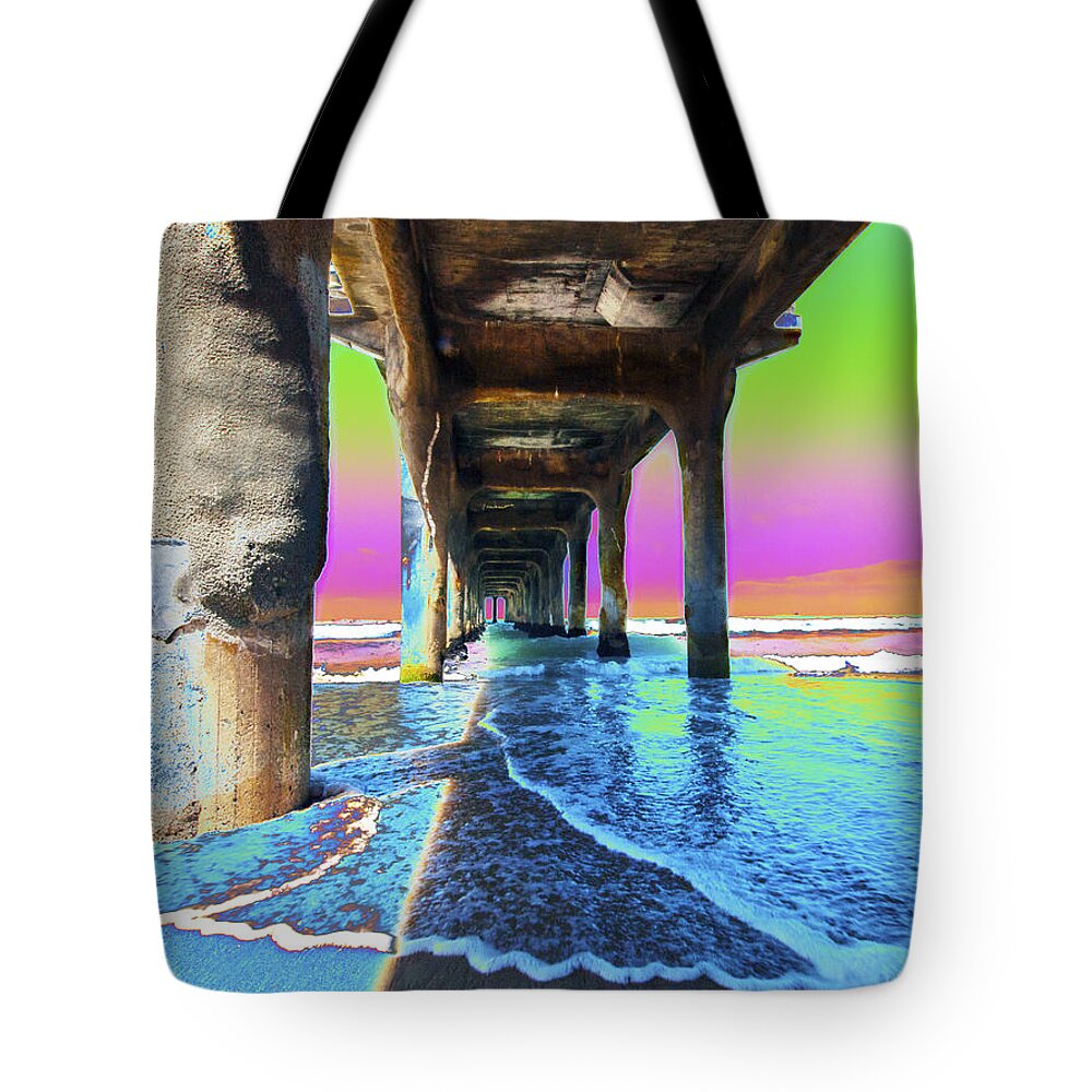 Manhattan Beach Tote Bag featuring the photograph Meet Me at the Rainbow's End by Joe Schofield