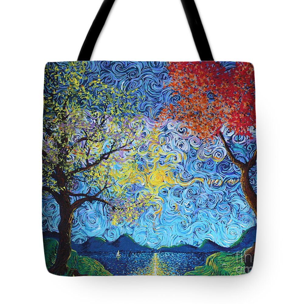 Impressionism Landscape Tote Bag featuring the painting Our Ship Of Dreams Begins To Sail by Stefan Duncan