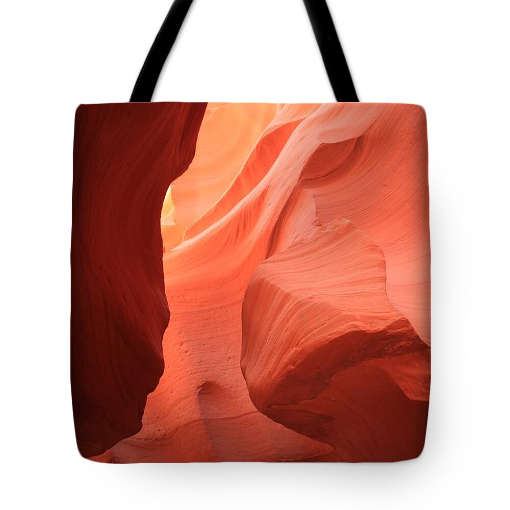 Arizona Slot Canyon Tote Bag featuring the photograph Meeting Of The Faces by Adam Jewell