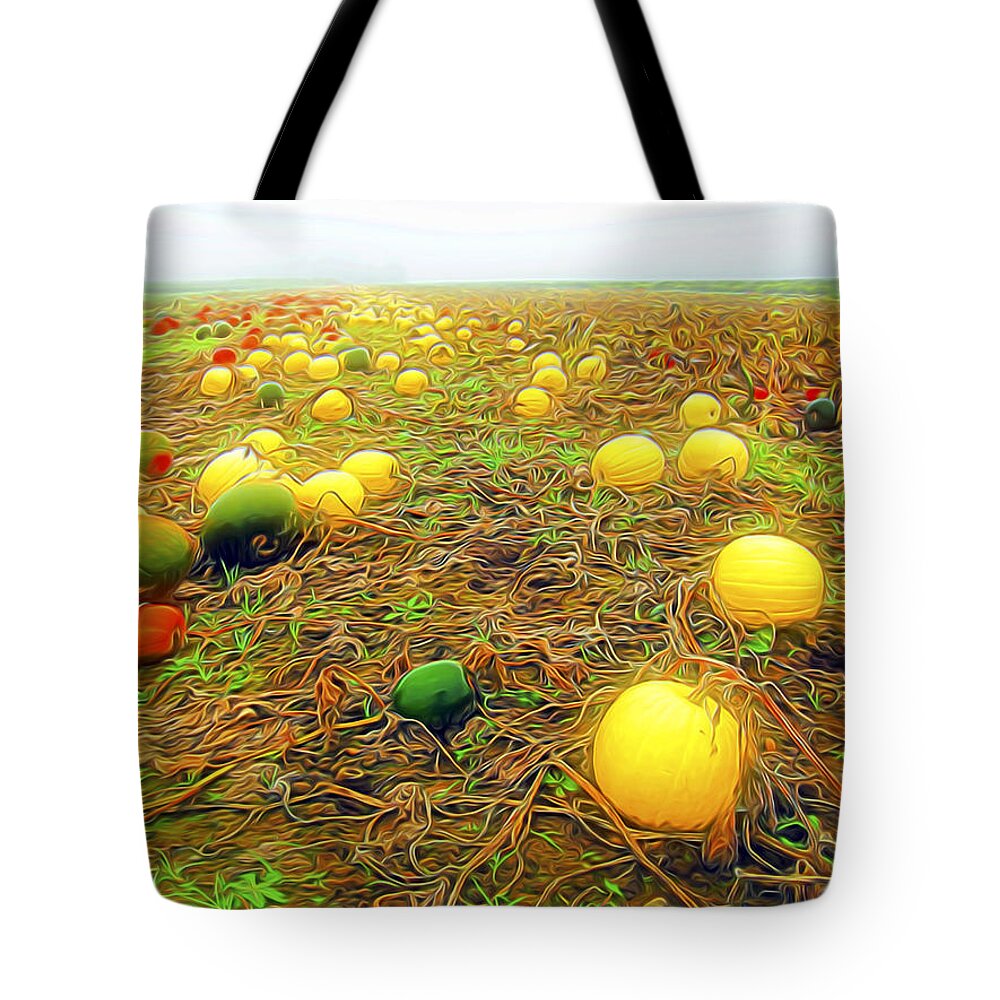 Nature Tote Bag featuring the digital art Melon Patch by William Horden