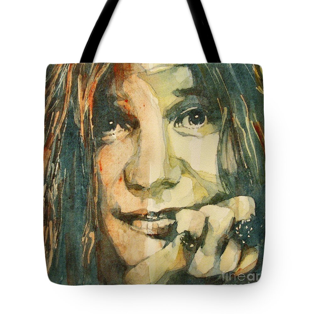 Janis Joplin Tote Bag featuring the painting Mercedes Benz by Paul Lovering