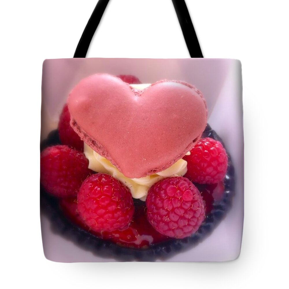 Meringue Heart Tote Bag featuring the photograph Meringue Heart Dessert by Susan Garren