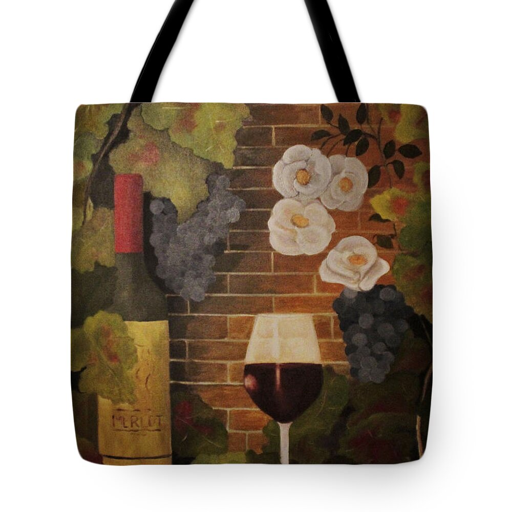 Wine Tote Bag featuring the painting Merlot for the love of Wine by John Stuart Webbstock