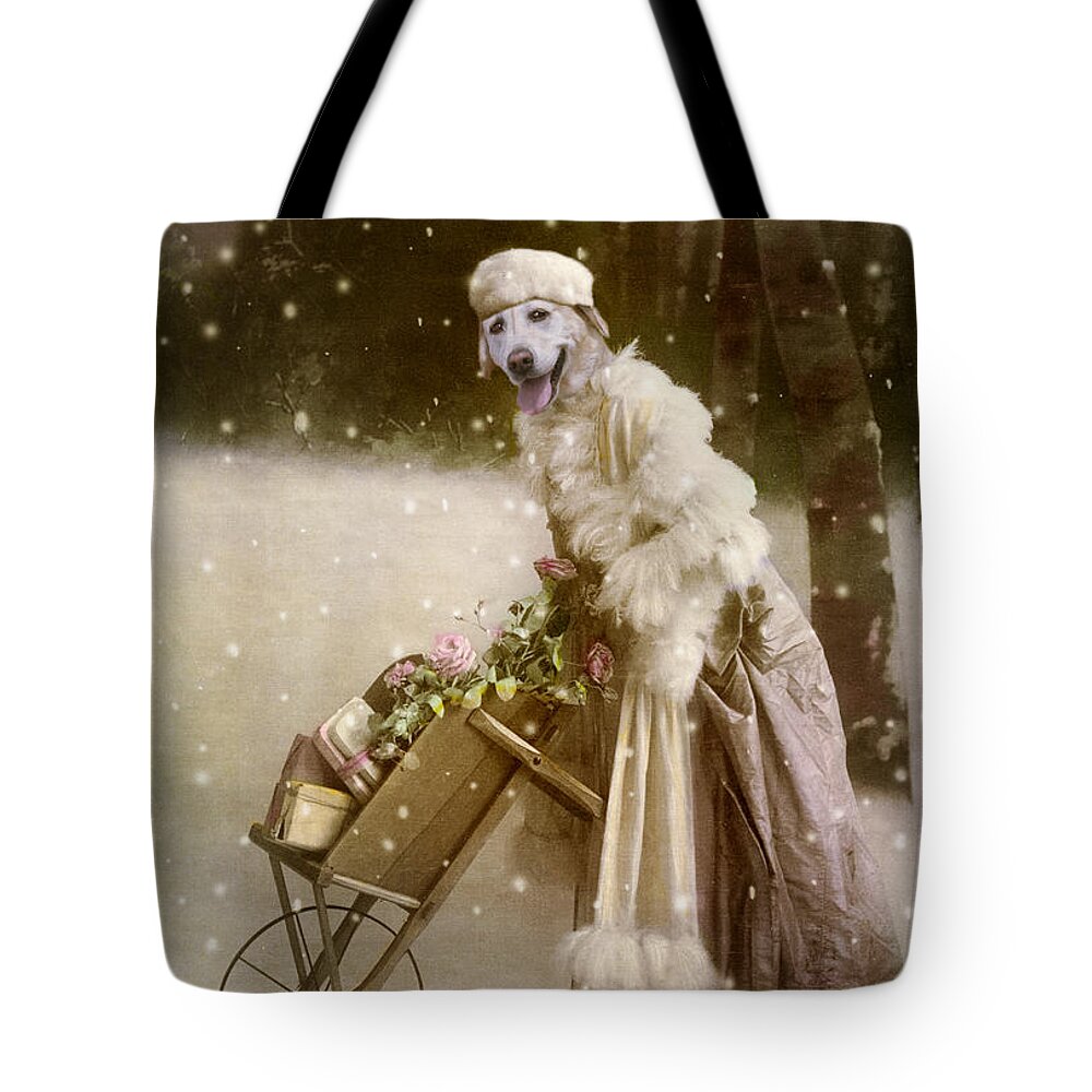 Christmas Tote Bag featuring the digital art Merry Christmas by Martine Roch
