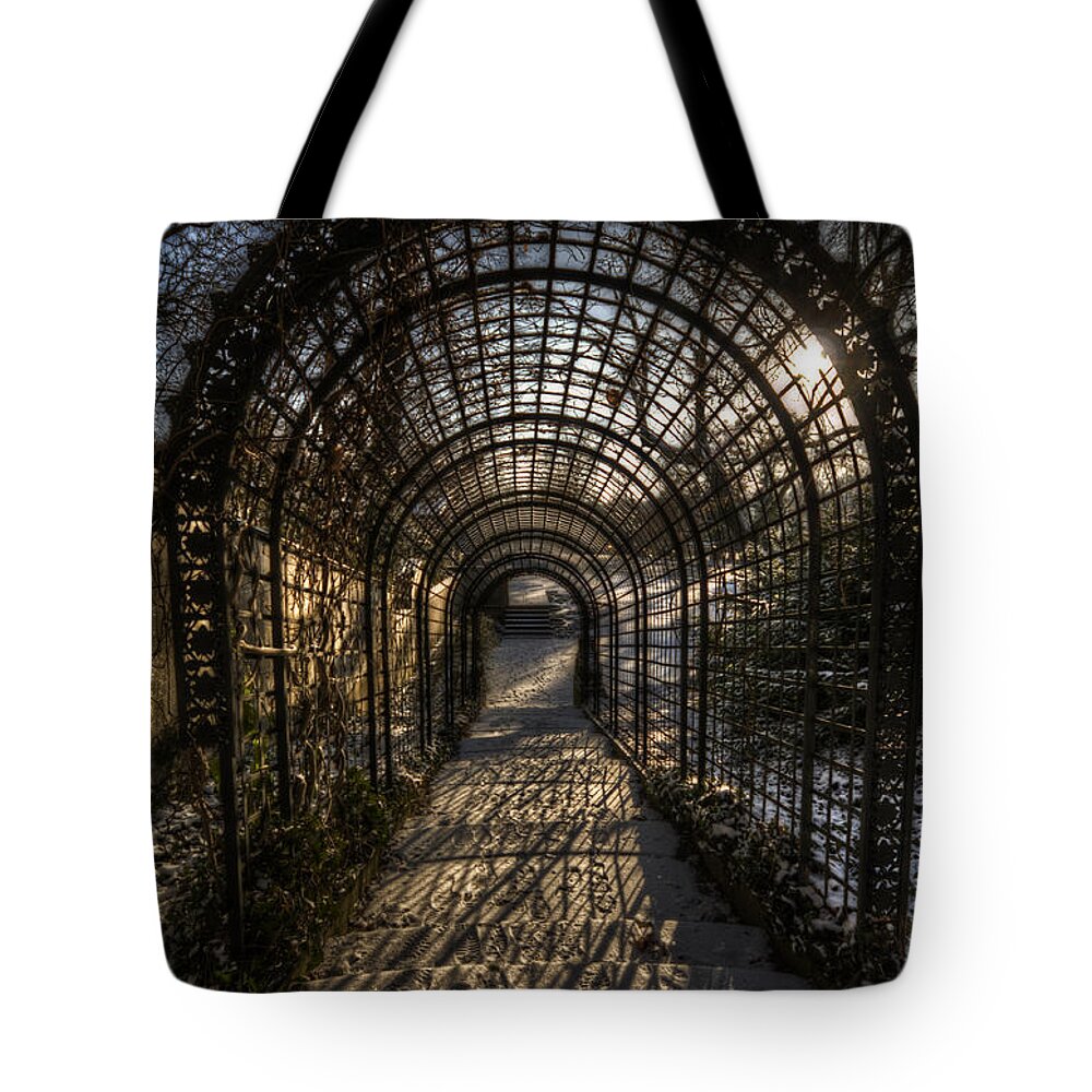 Background Tote Bag featuring the digital art Metal garden by Nathan Wright