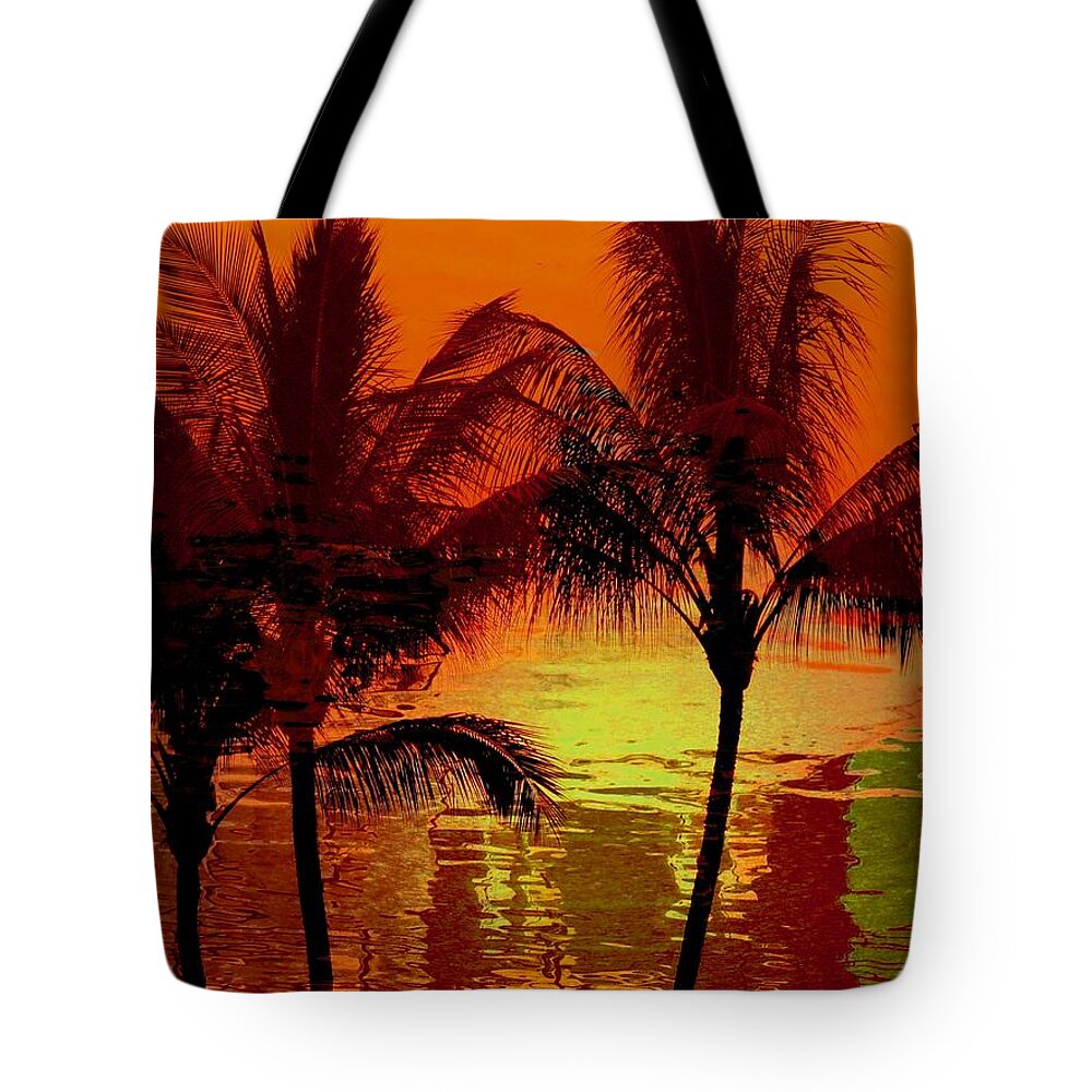 Sunset Tote Bag featuring the photograph Metallic sunset by Athala Bruckner