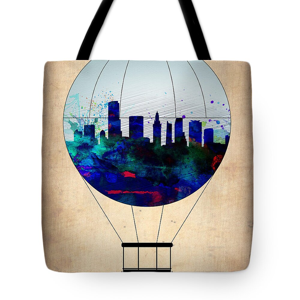  Tote Bag featuring the painting Miami Air Balloon by Naxart Studio