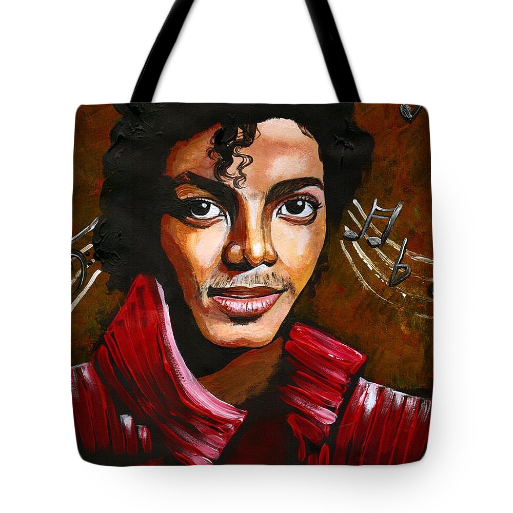 Music Tote Bag featuring the photograph Michael Jackson by Artist RiA