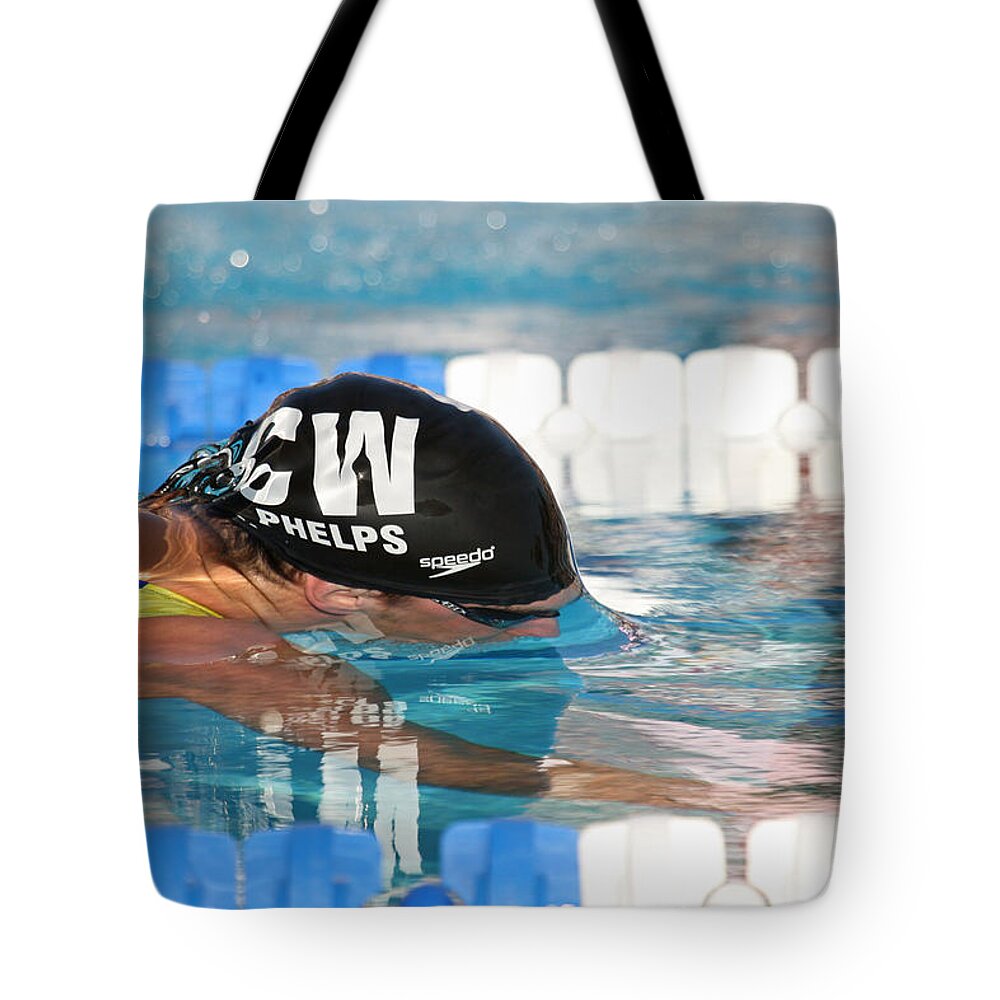 Michael Phelps Tote Bag featuring the photograph Michael Phelps by Duncan Selby