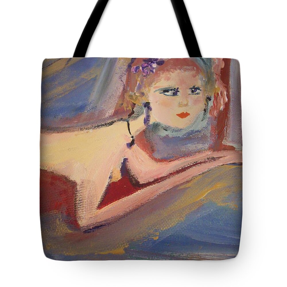 Think Tote Bag featuring the painting Midnight And Thinking by Judith Desrosiers