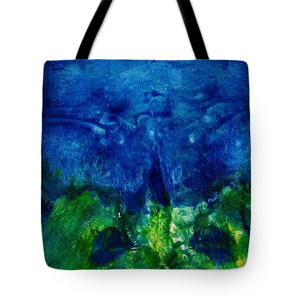 Sky Tote Bag featuring the painting Midnight Angel by Sharon Ackley