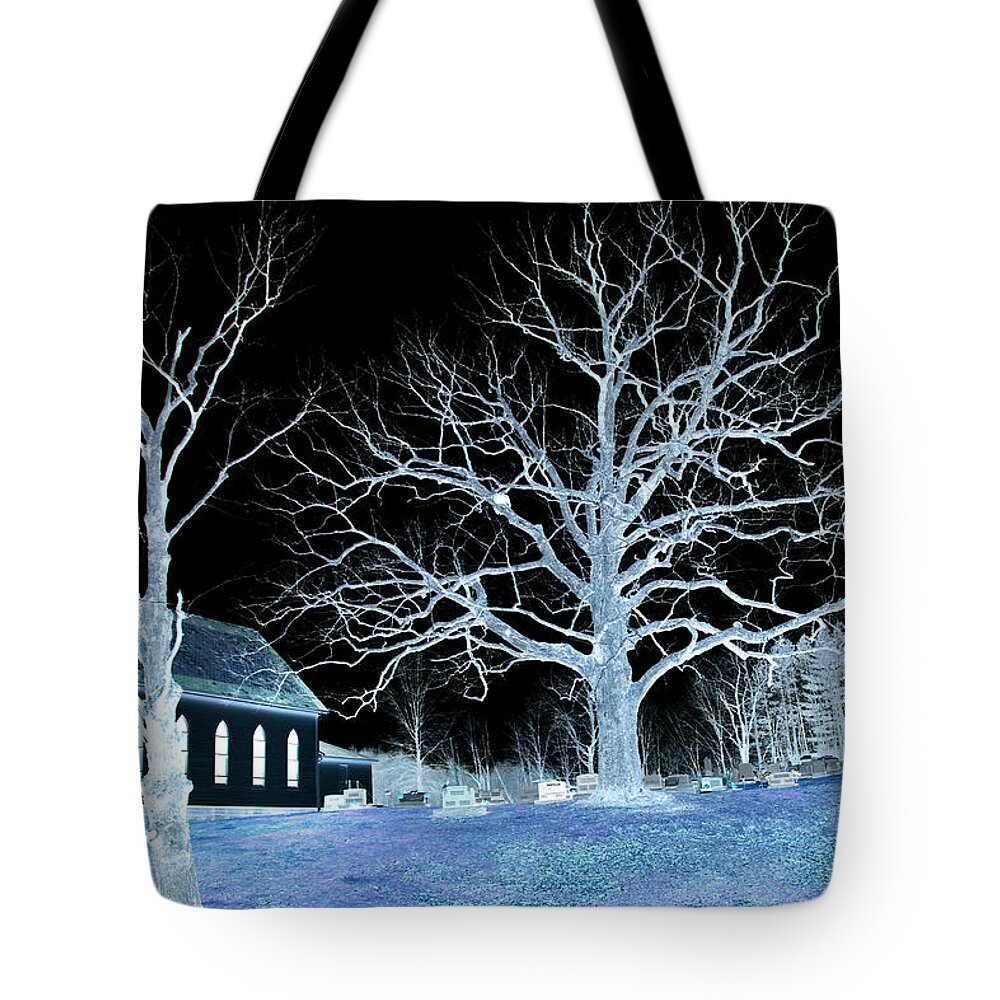 Country Tote Bag featuring the photograph Midnight Country Church by David Yocum