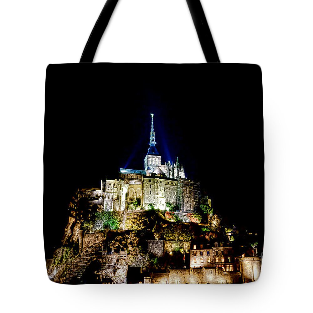 France Tote Bag featuring the photograph Midnight Mont Saint Michel by Olivier Le Queinec