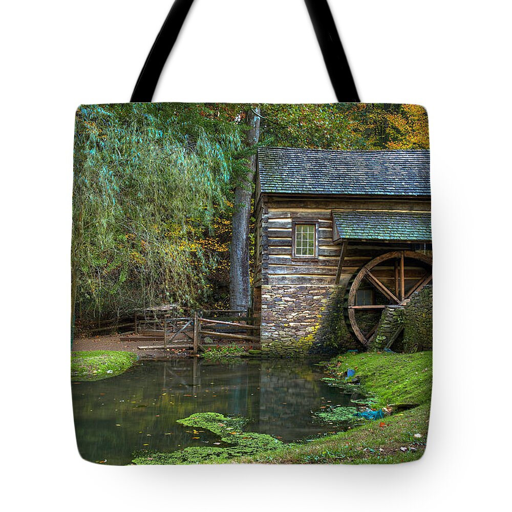 Mill Tote Bag featuring the photograph Mill Pond in Woods by William Jobes