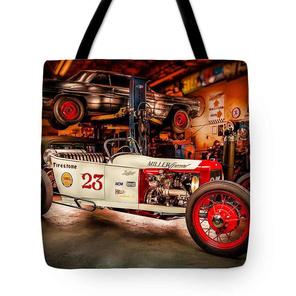 Car Tote Bag featuring the photograph Millers Chop Shop Track T Toyota by Yo Pedro