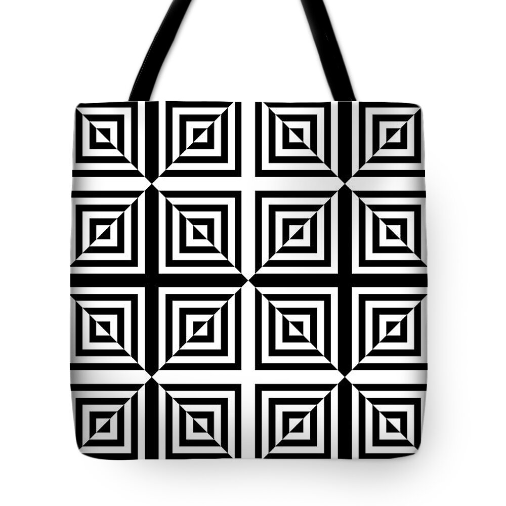 Squares Tote Bag featuring the digital art Mind Games 30 se by Mike McGlothlen
