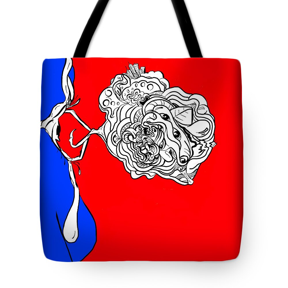 Face Tote Bag featuring the digital art Mineds Eye by Craig Tilley